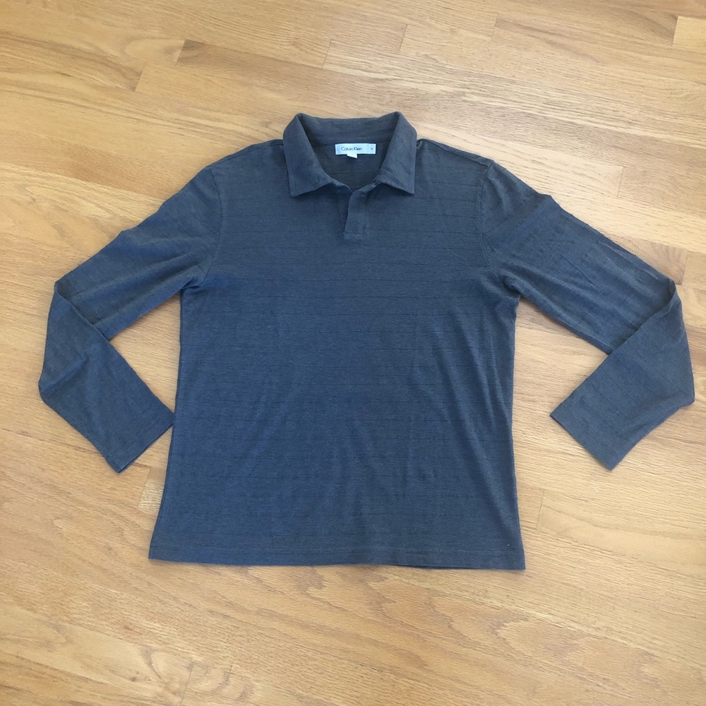 Calvin Klein Long Sleeve Buttonless Polo
